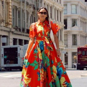 Christopher John Rogers Target Orange Floral Dress